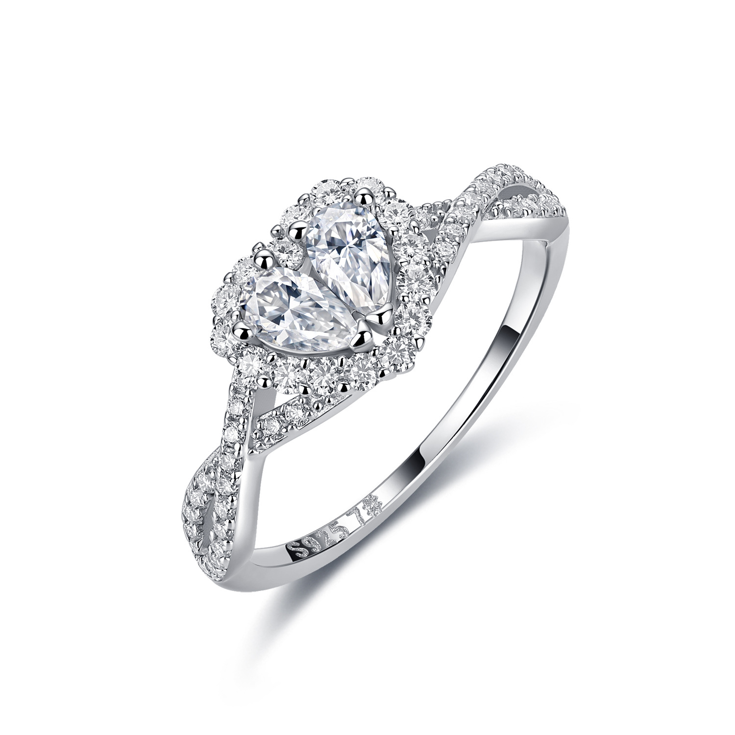 Unisex Moissanite Engagement Ring, S925 Solitaire Promise Ring